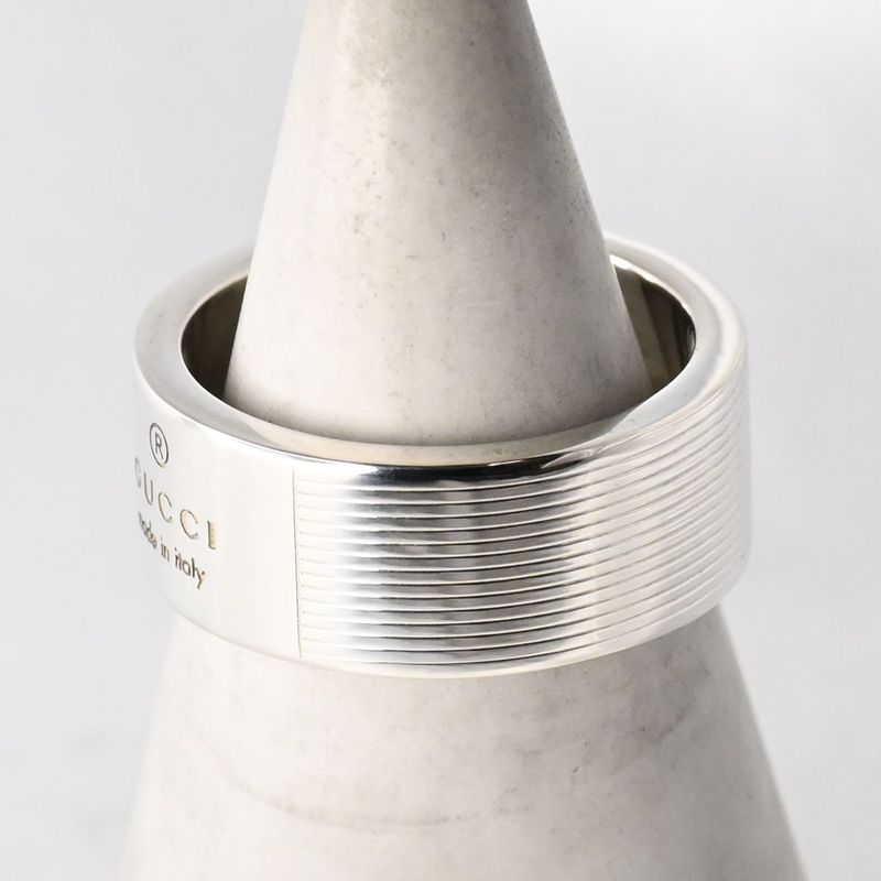 【研磨済】 GUCCI ロゴ リング SV925 シルバー 14.5号 指輪 グッチ