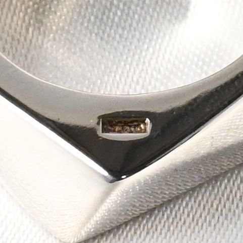【研磨済】Salvatore Ferragamo スクエア リング シルバー925 11号 サルヴァトーレフェラガモ