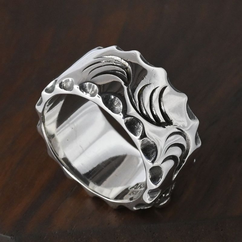 【研磨済】 ARIZONA FREEDOM シルバー リング 太陽神 唐草 17.5号 silver 925