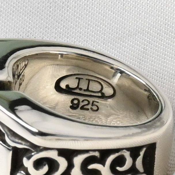 【研磨済】 JUSTIN DAVIS カットクロス リング SRJ117 7.5号 ジャスティンデイビス 指輪