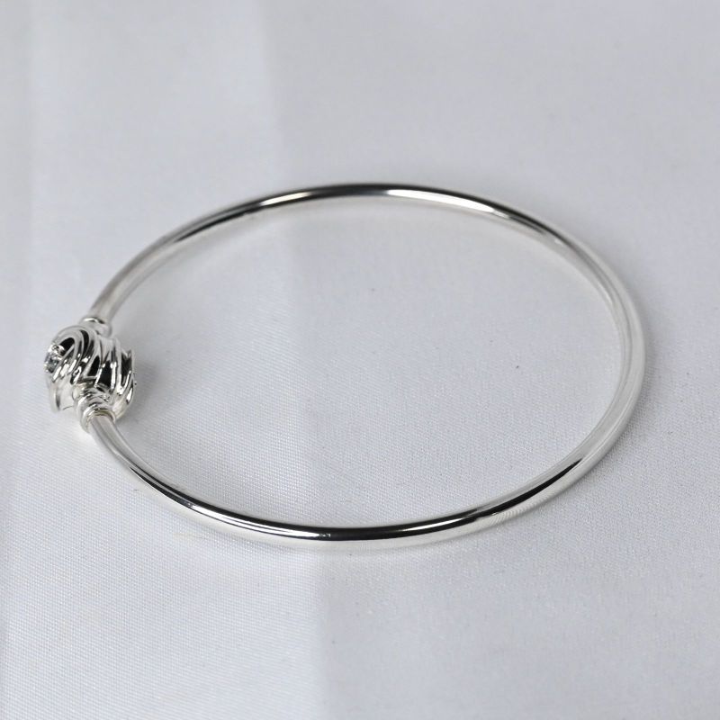 【研磨済】PANDORA Moments Encircled Clasp Bangle 20cm バングル 美品 シルバー925