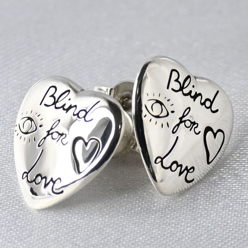 GUCCI BLIND FOR LOVE ハート ピアス silver925 Ag925