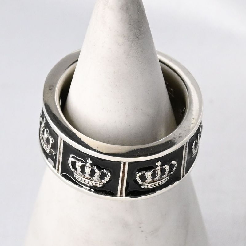 【研磨済】 JUSTIN DAVIS PRIDE&JOY/CROWN リング 13号 ブラック SRJ272 ジャスティンデイビス 指輪 クラウン 王冠 シルバー925