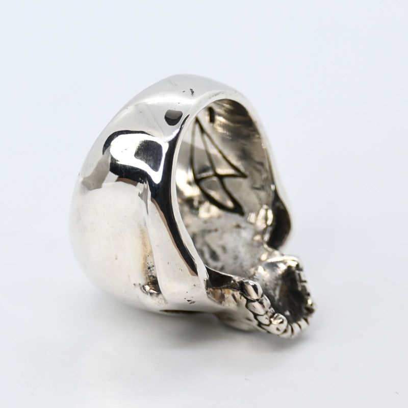 【研磨済】CRAZY PIG LARGE EVIL SKULL リング シルバー 19号 silver 925 指輪 クレイジーピッグ ラージエビルスカル
