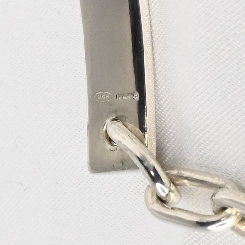 【研磨済】GUCCI ロゴ プレート ID ブレスレット 19cm Ag925 箱付き グッチ
