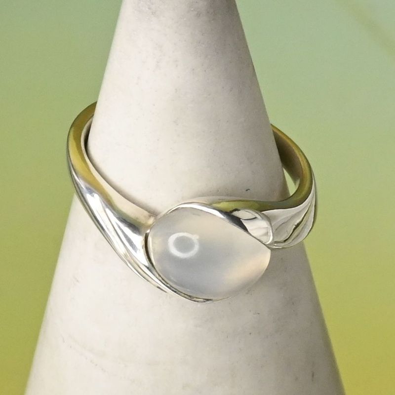 【研磨済】4℃ ストーン シルバー リング 7号 925 美品 ヨンドシー 指輪